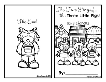 Fairy tale story elements three little pigs by little kinder creations