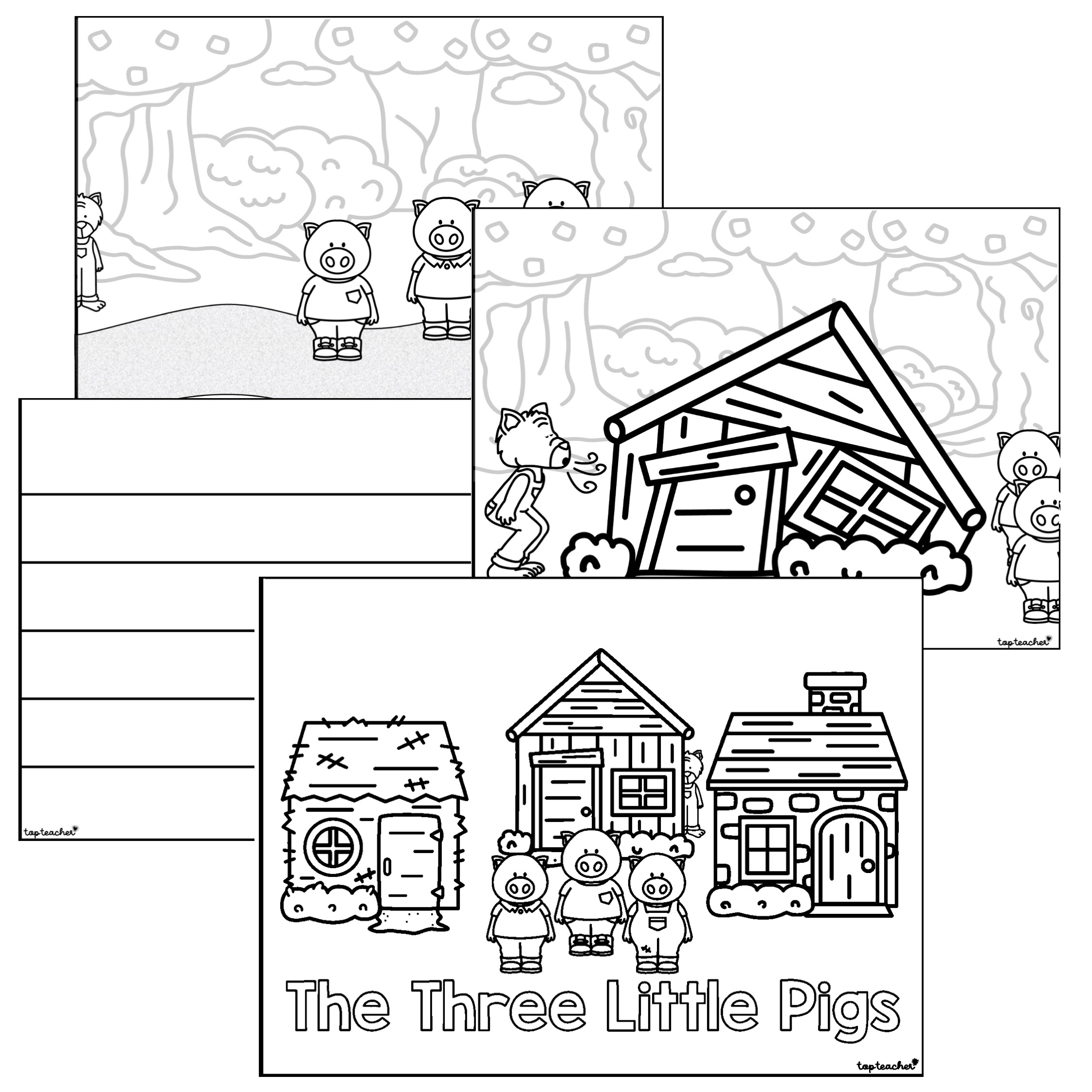 Three little pigs written retell booklet