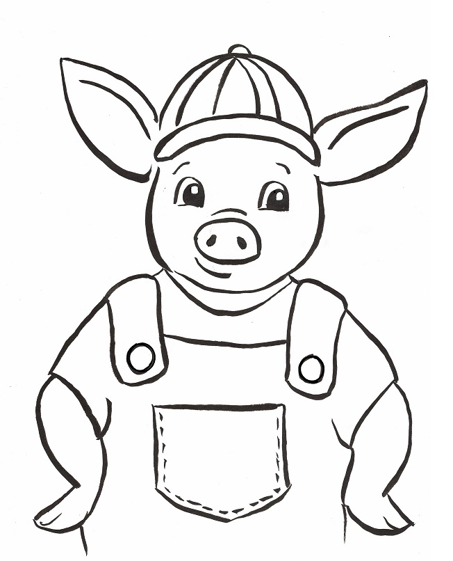 Coloring page little pig