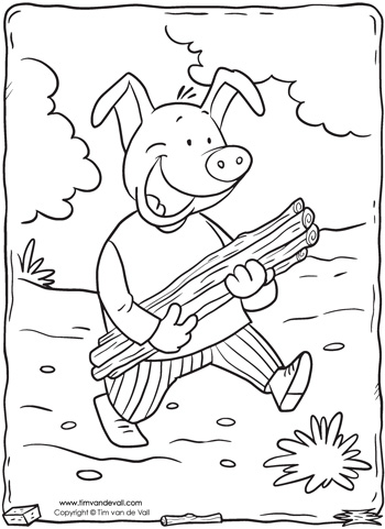 Three little pigs coloring pages â tims printables