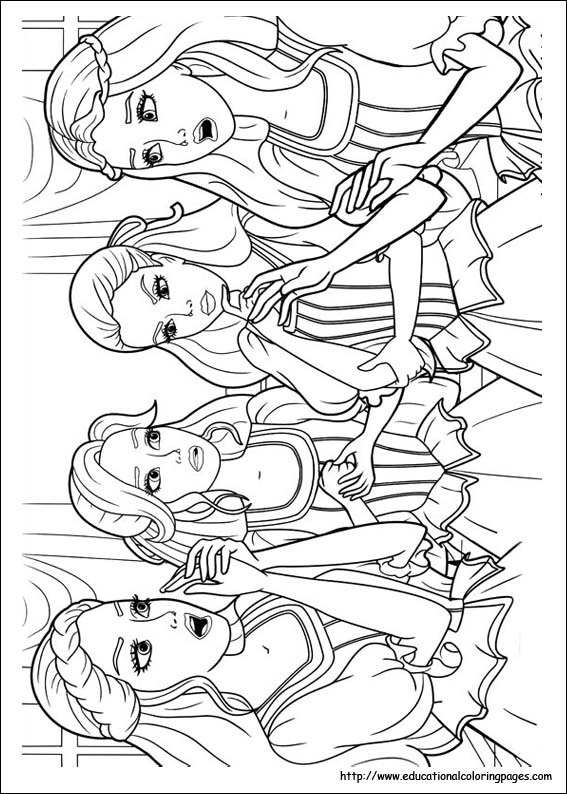 Barbie and musketeers coloring pages