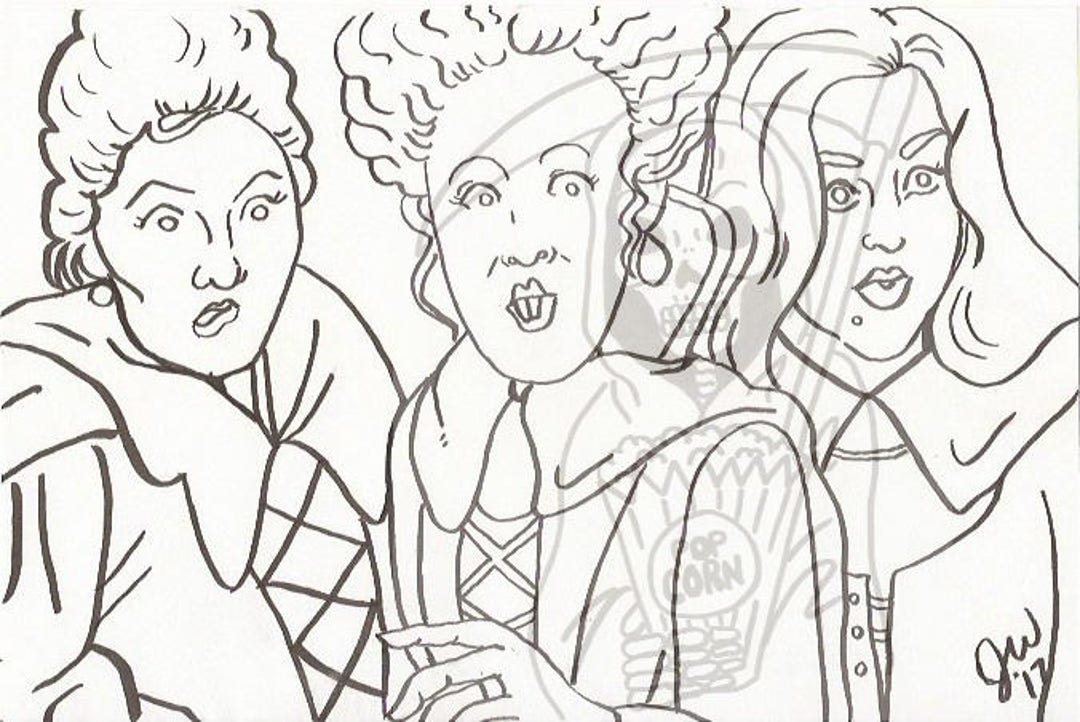 Hocus pocus sanderson sisters coloring page instant download