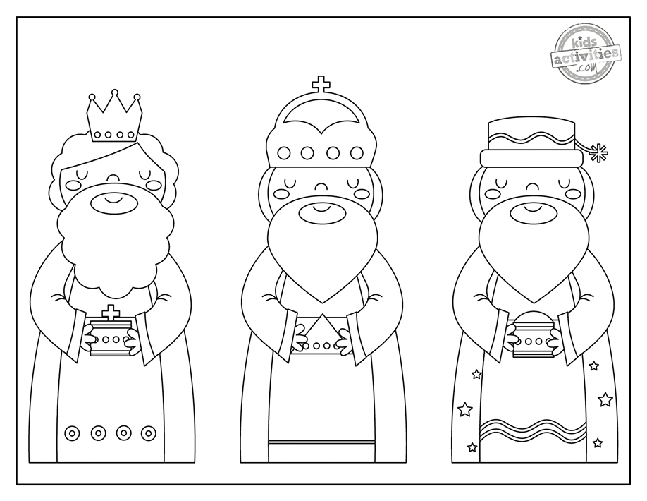 Baby jesus three wisemen christmas coloring pages kids activities blog