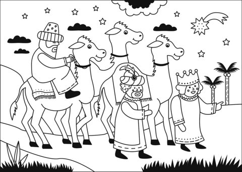 Three wise men coloring page free printable coloring pages