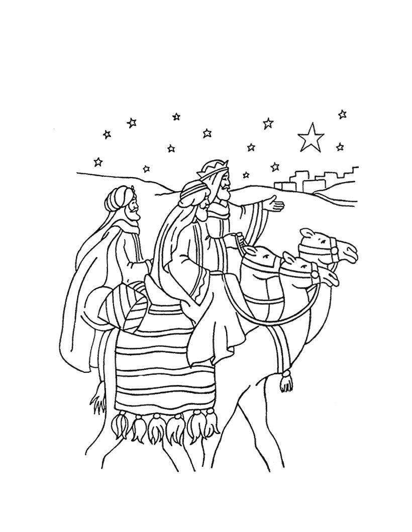 Three wise men coloring pages