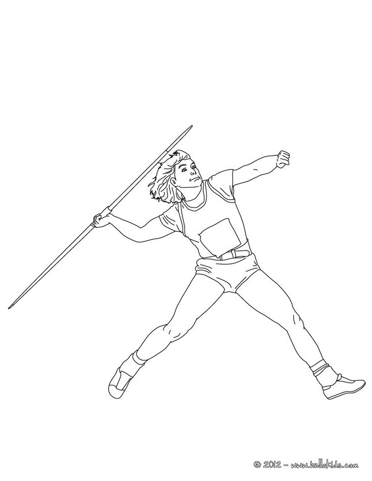 Javelin throw athletics coloring page more sports coloring pages on hellokids javelin throw sports coloring pages javelin