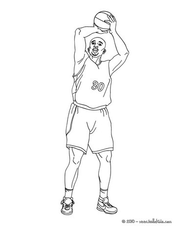 Basketball free throw action coloring pages