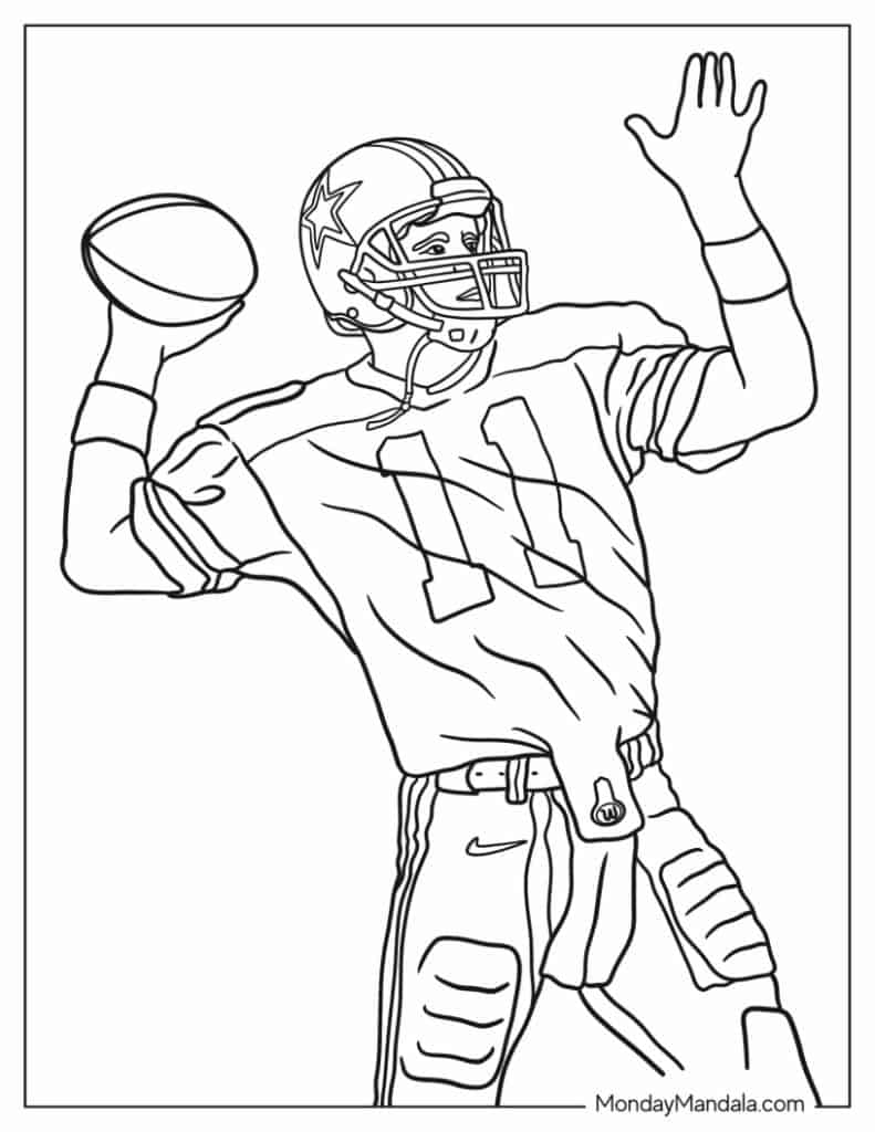 Football coloring pages free pdf printables