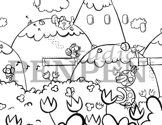 Yoshis island make eggs and throw eggs coloring pages digital download download now