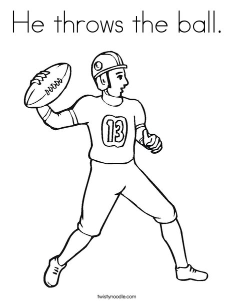 He throws the ball coloring page