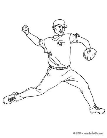 Baseball pitcher coloring page looking for more sports coloring sheets go to hellokids baseball coloring pages sports coloring pages baseball pitcher