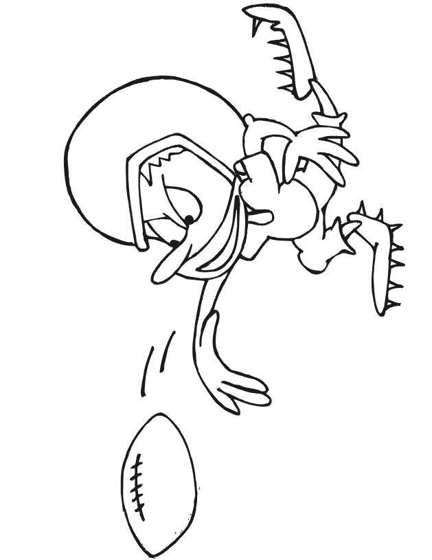 Football coloring picture quarterback throwing ball