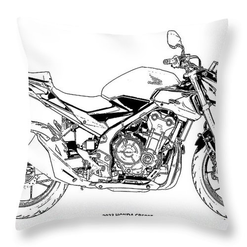 Honda cbf artworkcoloring pagecoloring book throw pillow by drawspots illustrations