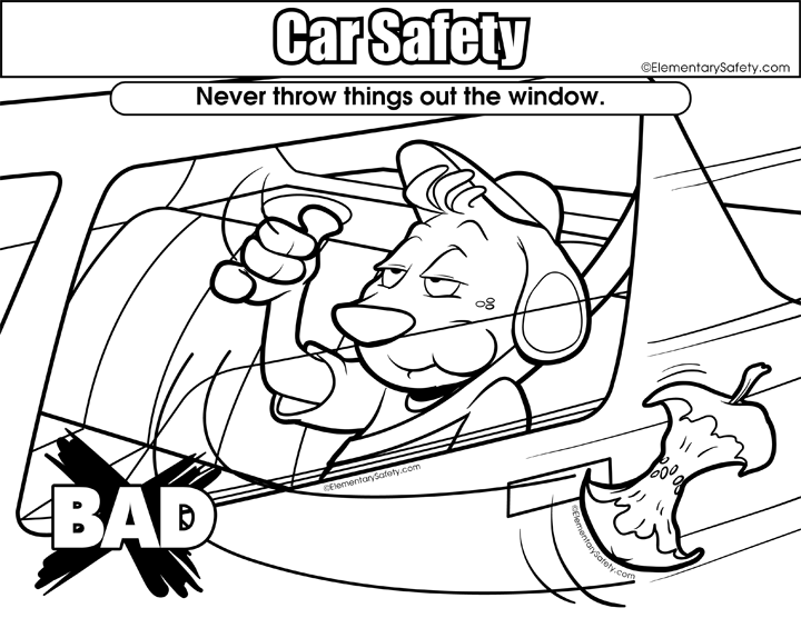 No throwing â coloring car safety