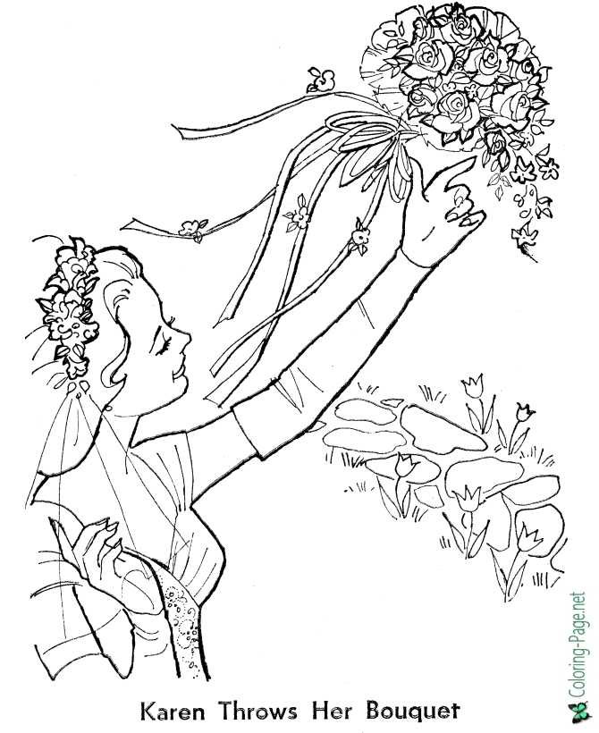 Bride coloring pages wedding