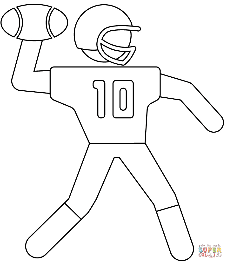 Quarterback throwing coloring page free printable coloring pages