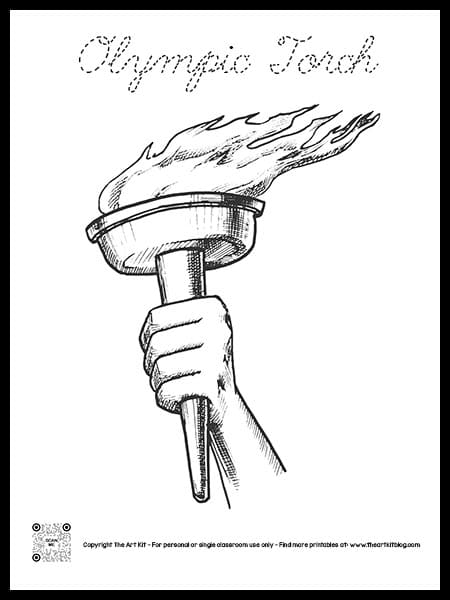 Olympic torch coloring page free homeschool deals