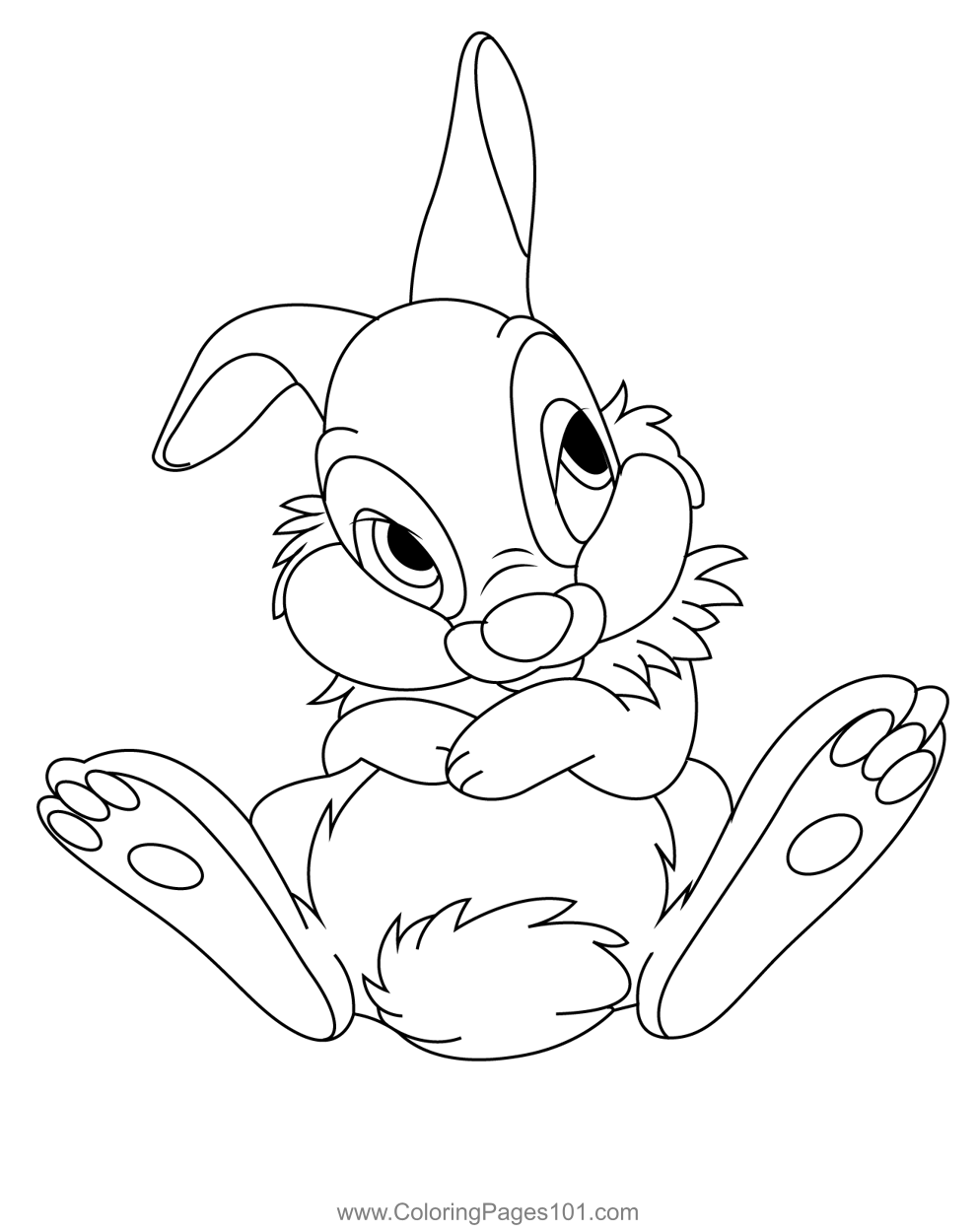 Cute thumper coloring page for kids