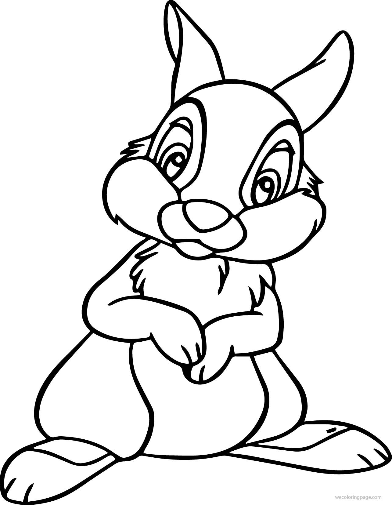 Disney bambi thumper bunny cartoon just coloring page