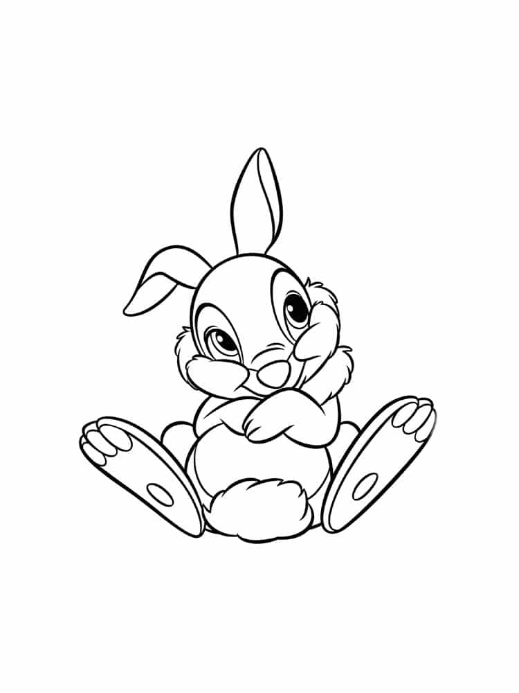 Rabbit with large legs coloring page