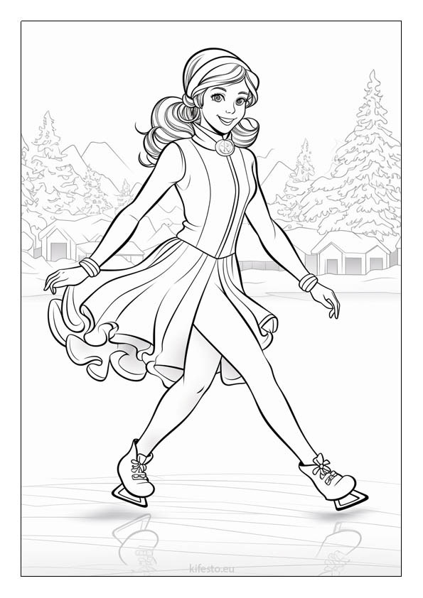 Ice sktaing coloring pages free printable coloring sheets for kids