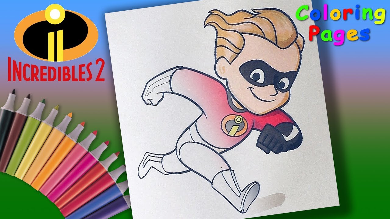 Incredibles dash coloring book pages for kids