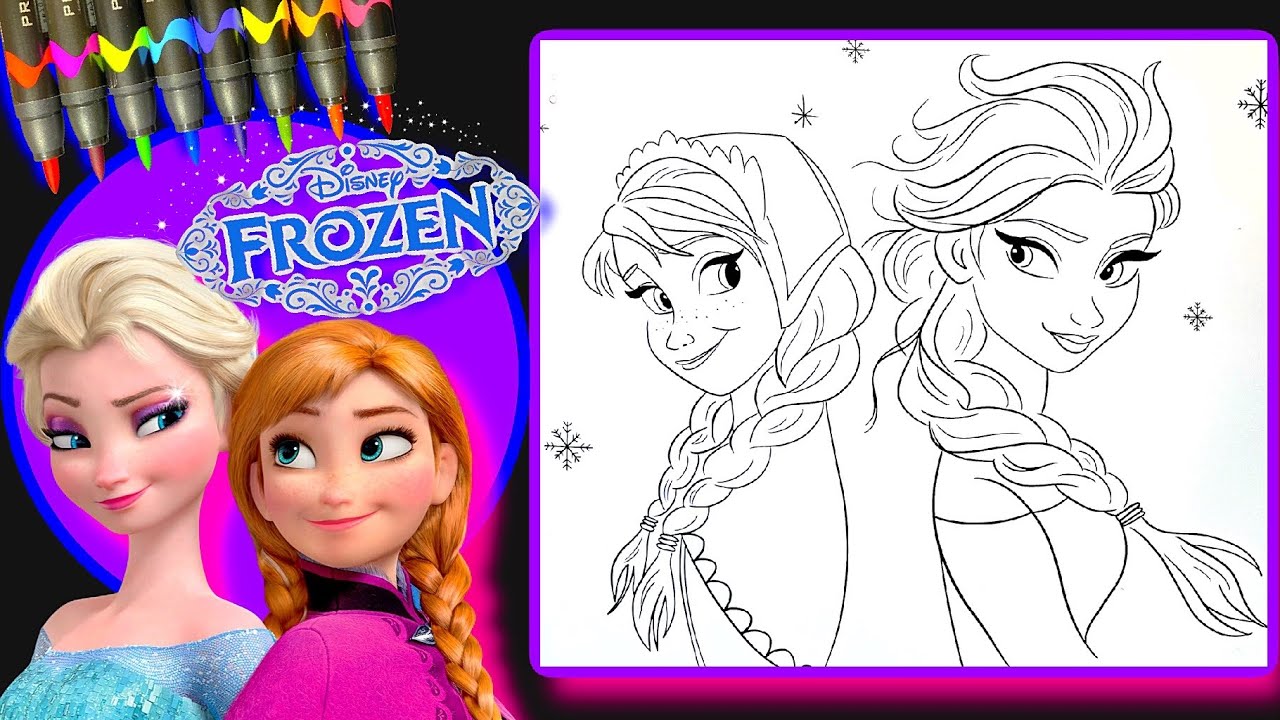 Coloring anna elsa âï disney frozen disney coloring pages