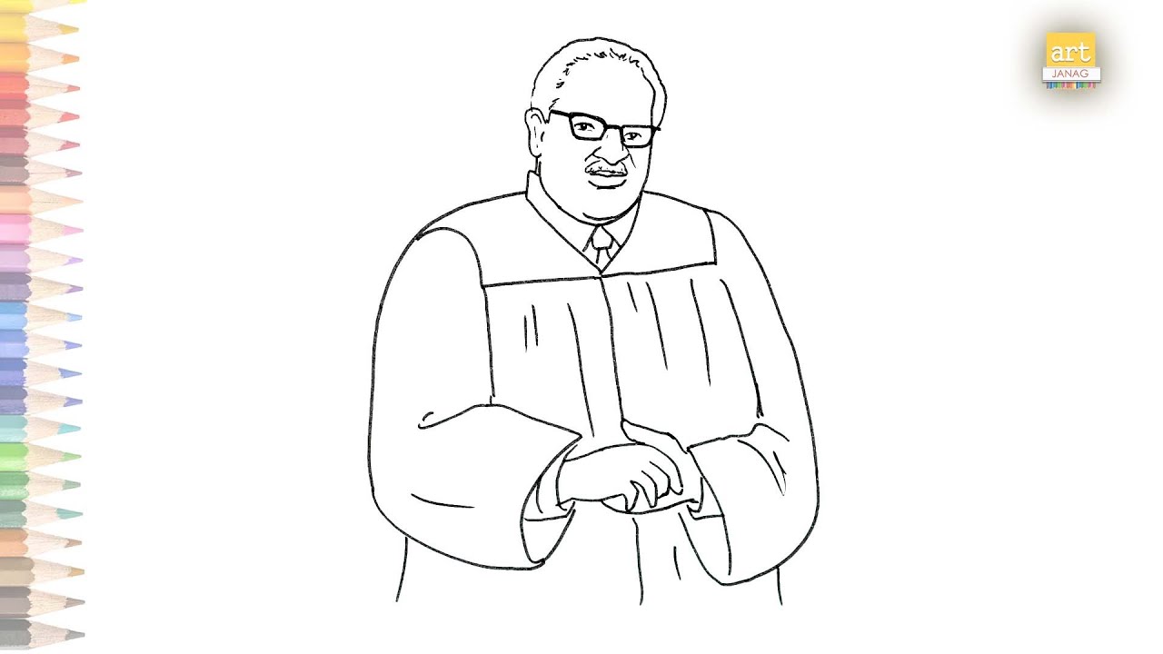 Thurgood marshall drawing easy how to draw thurgood marshall drawing step by step art janag