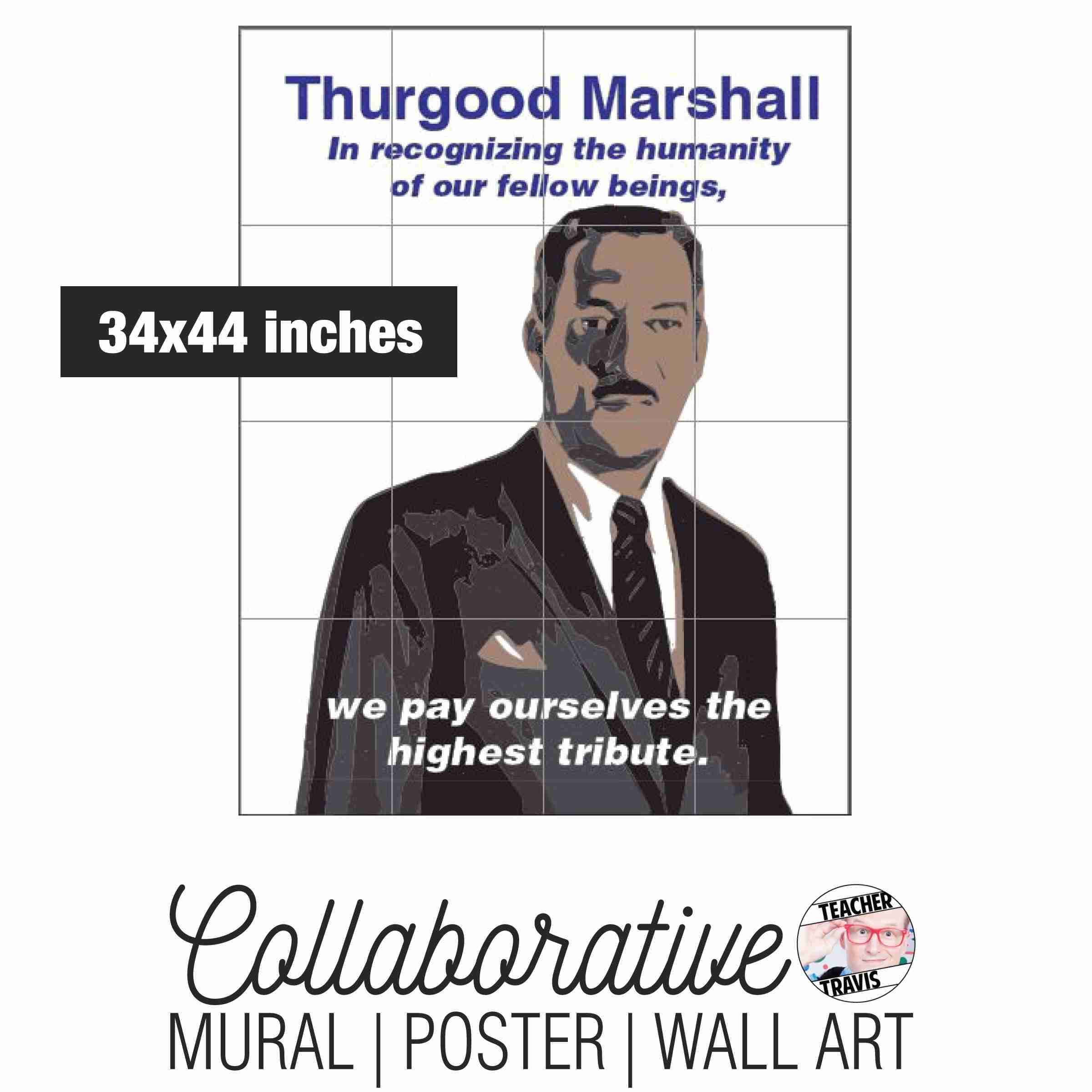 Thurgood marshall collaborative mural poster huge wall art