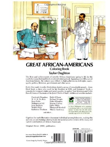 Great african americans coloring book dover black history coloring books