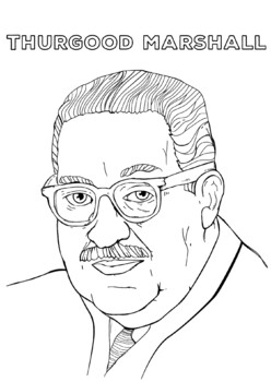 Thurgood marshall american lawyer coloring page black history month resource