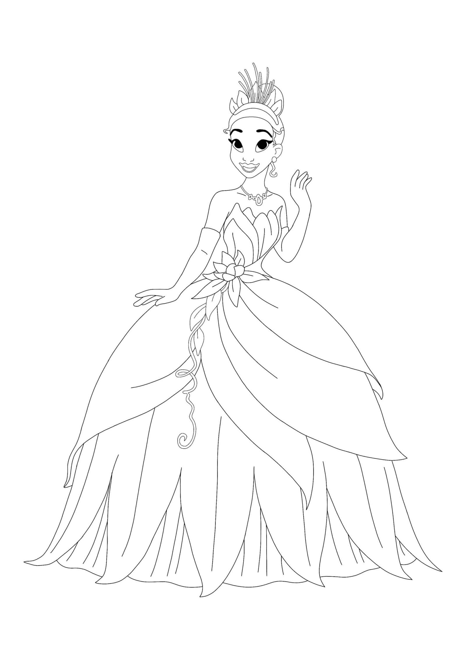 Princess tiana coloring pages