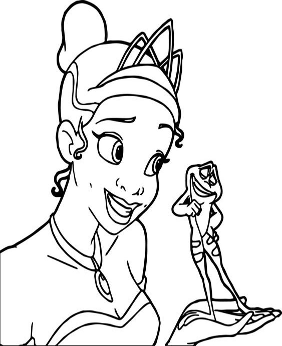 Free easy to print tiana coloring pages