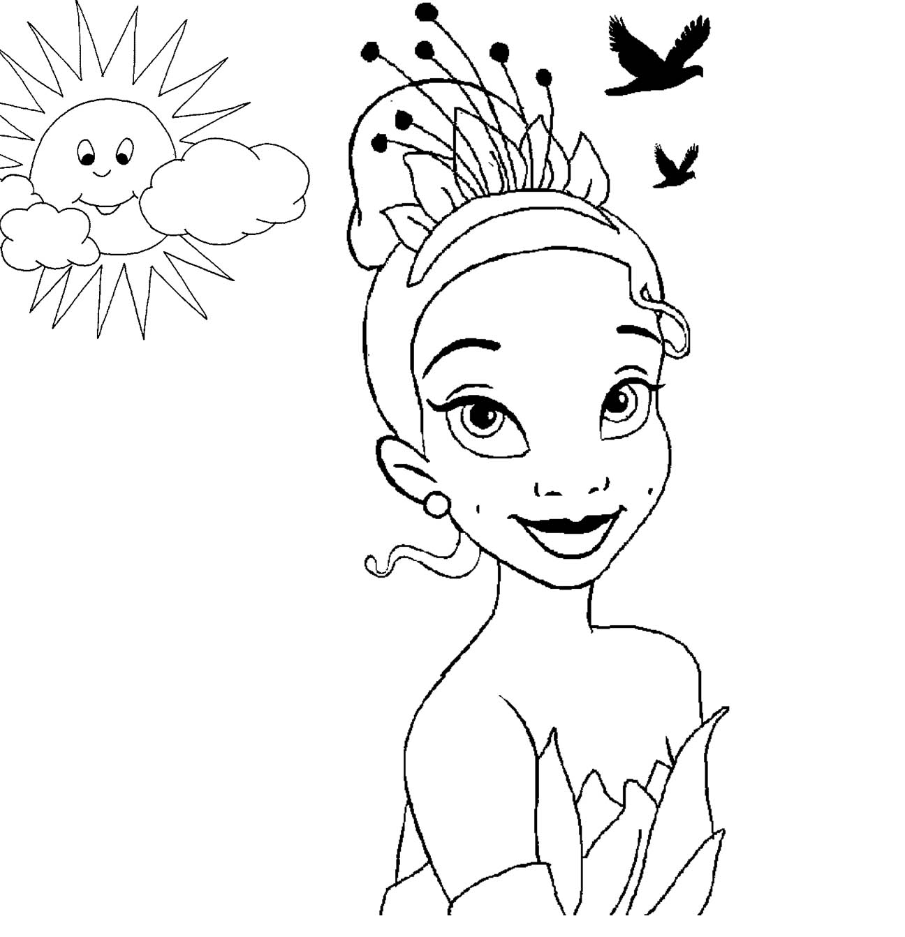 Coloring pages disney princess tiana coloring pages to girls all for