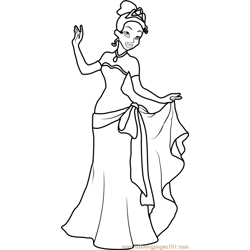 The princess and the frog coloring pages for kids printable free download