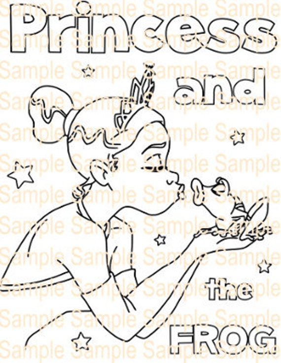 Princess and the frog coloring book printable princess and the prince frog coloring sheets page tiana birthday theme idea party supplies pdf