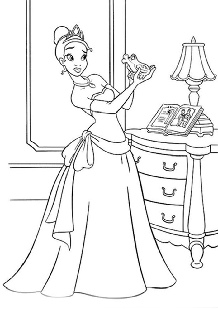 Tiana coloring pages pdf