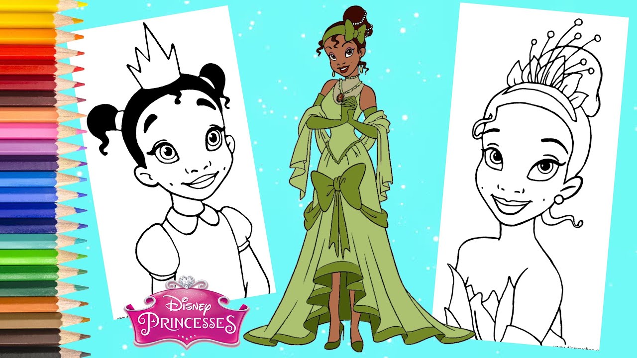 Coloring disney princess tiana baby