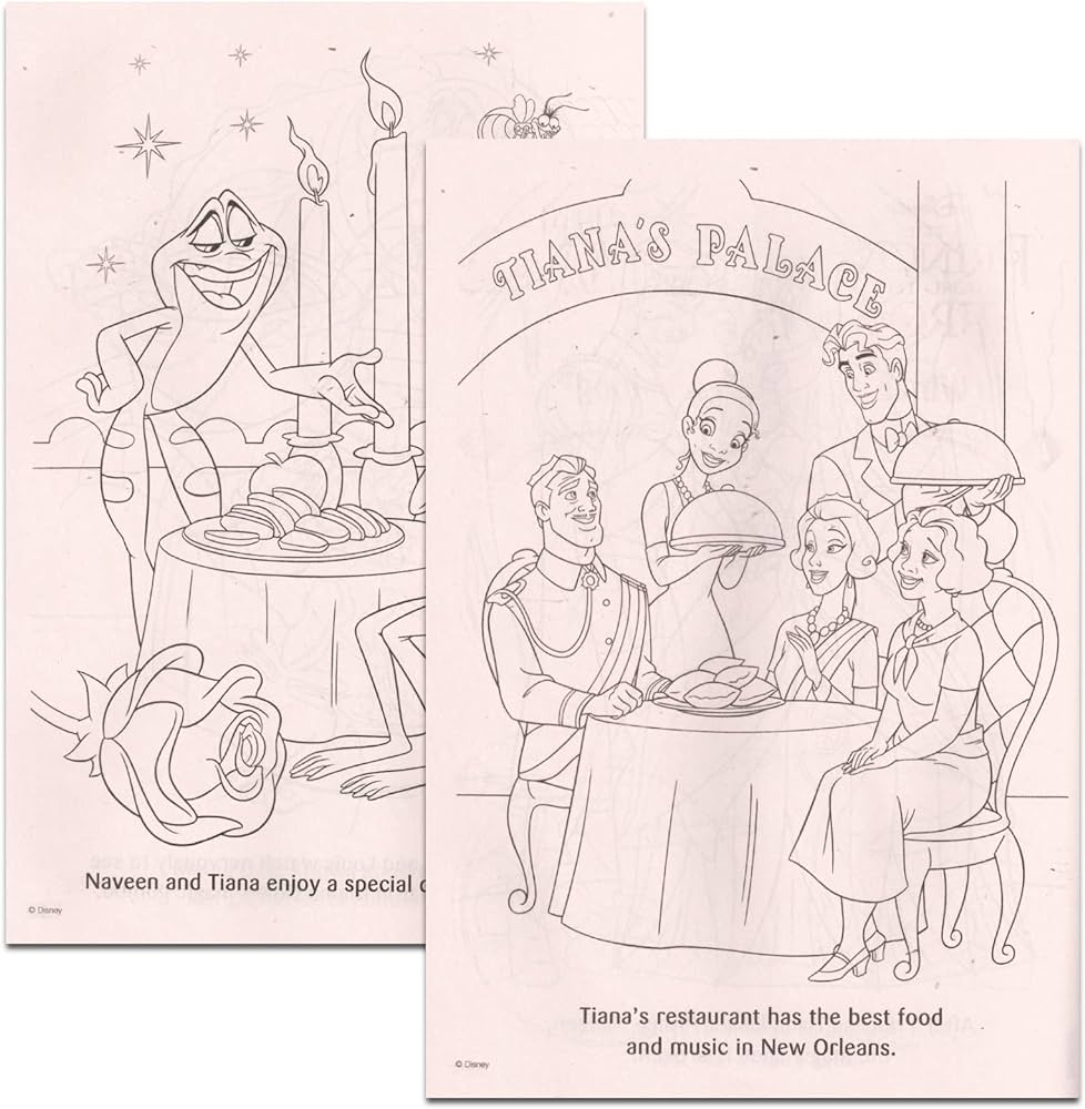 Princess and the frog coloring and activity book set for kids