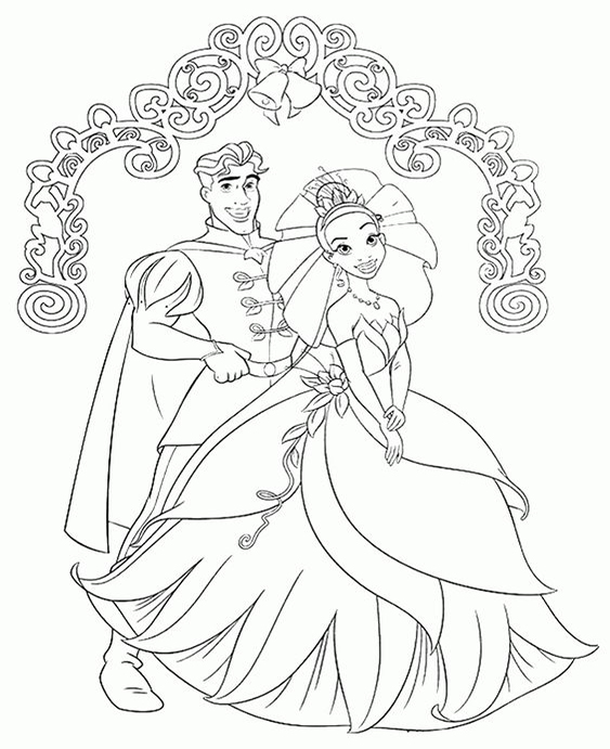 Free easy to print tiana coloring pages