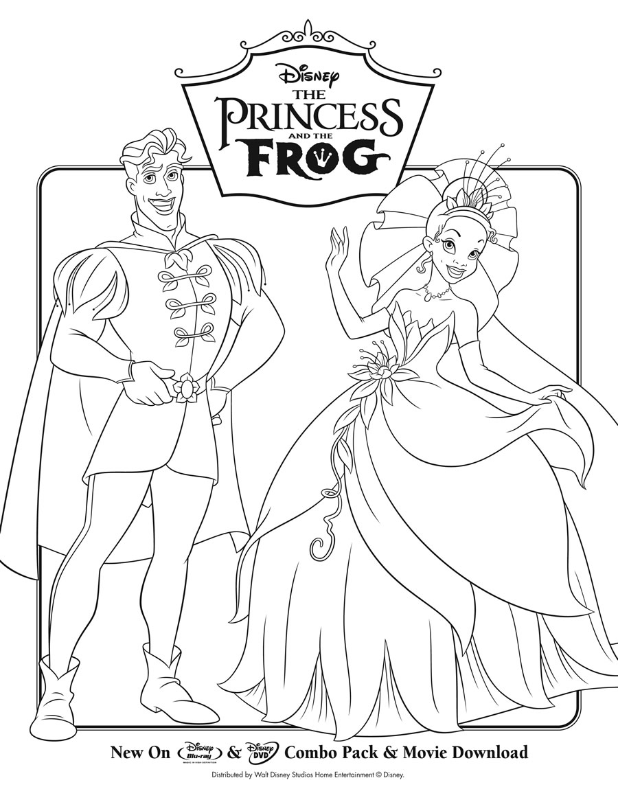 Princess and the frog movie coloring page â printables for kids â free word search puzzles coloring pages and other activities