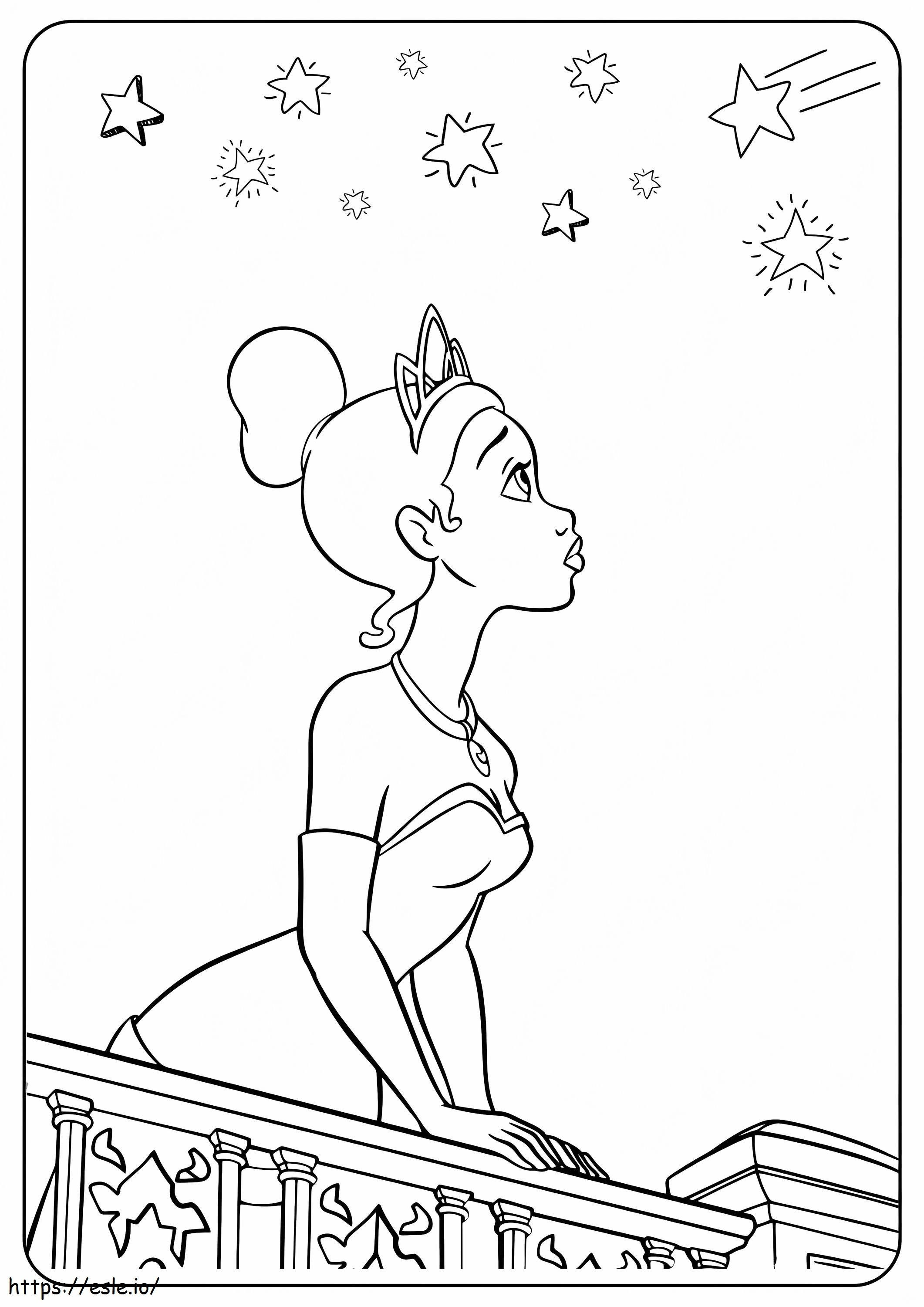 Princess and the frog coloring page