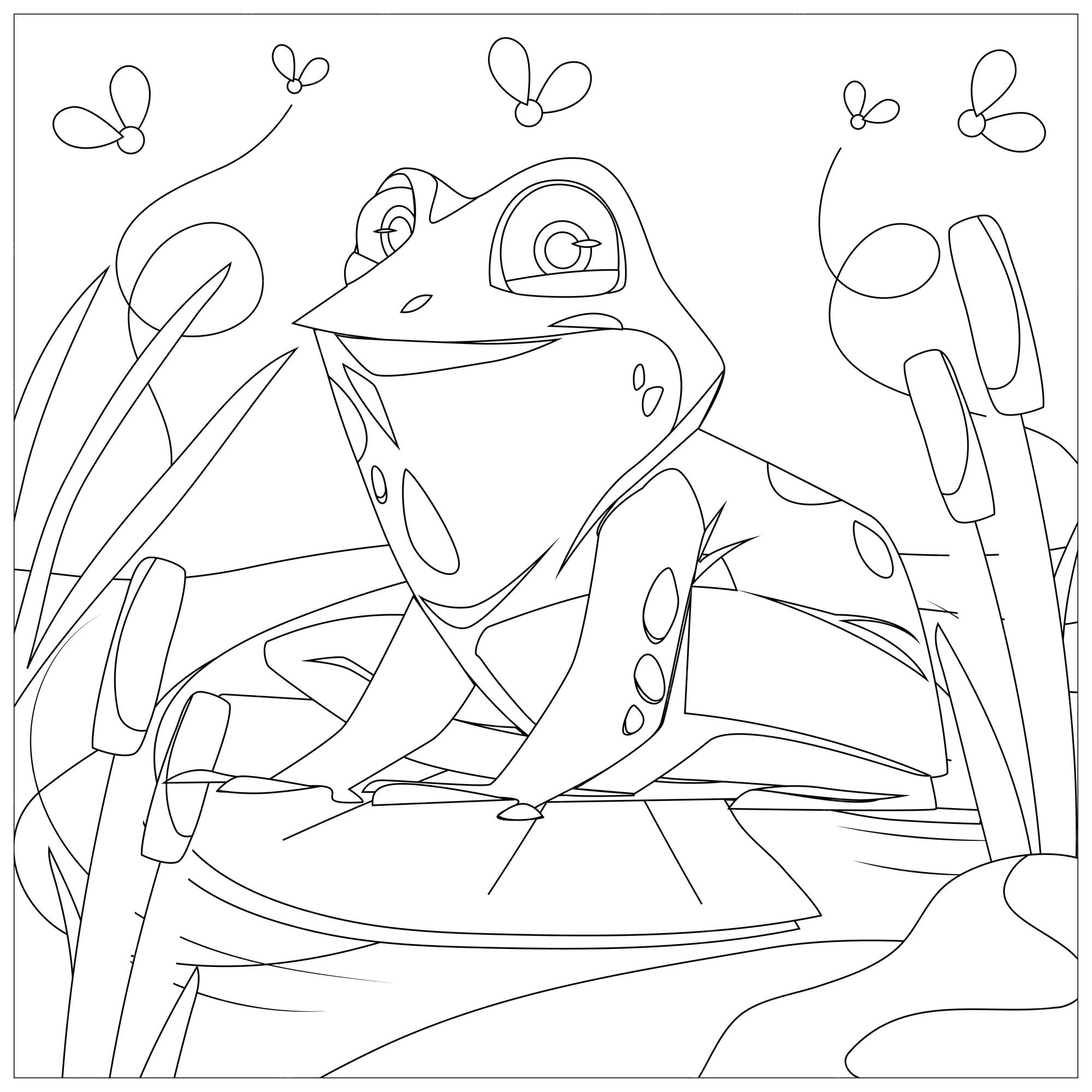 Premium vector frog coloring pages for kids printable premium vector