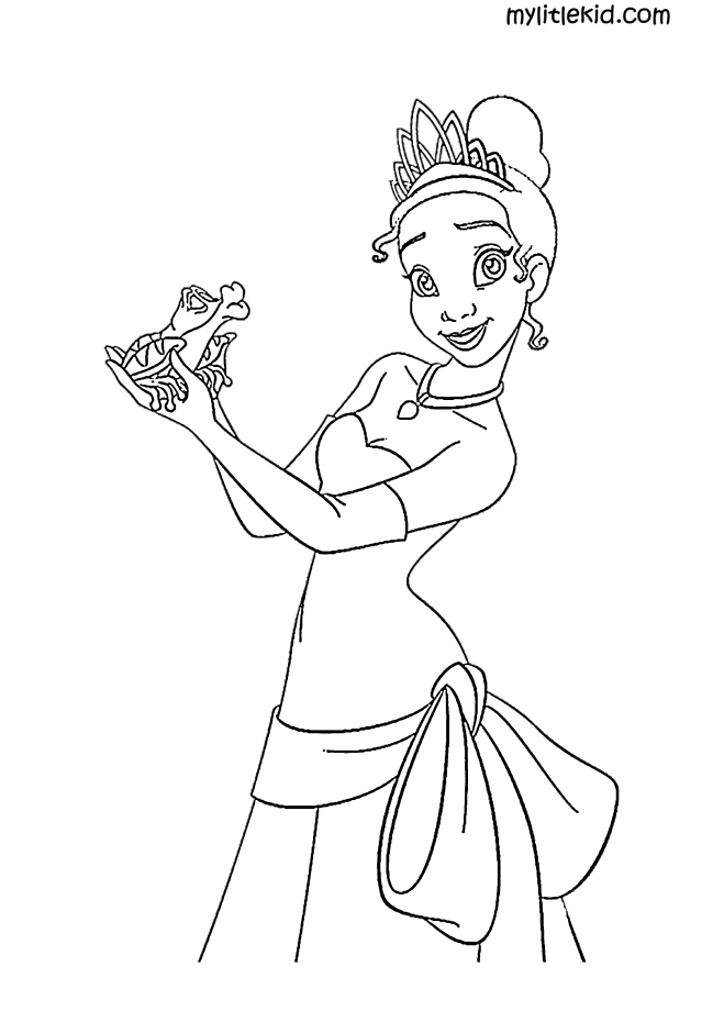 Coloring pages of the princess and the frog tiana â print or download for free