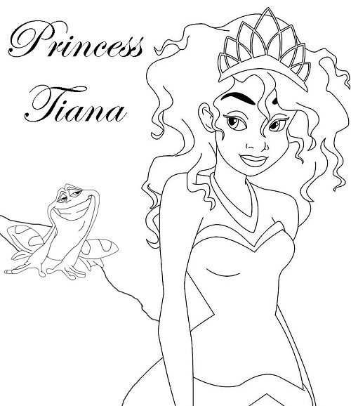 Tiana princess and the frog coloring pages