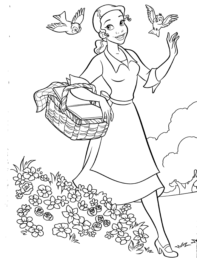 Priness and the frog colouring pages