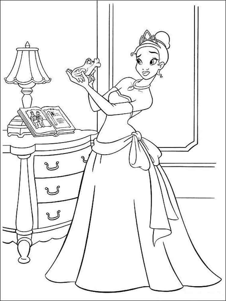 Princess tiana coloring pages