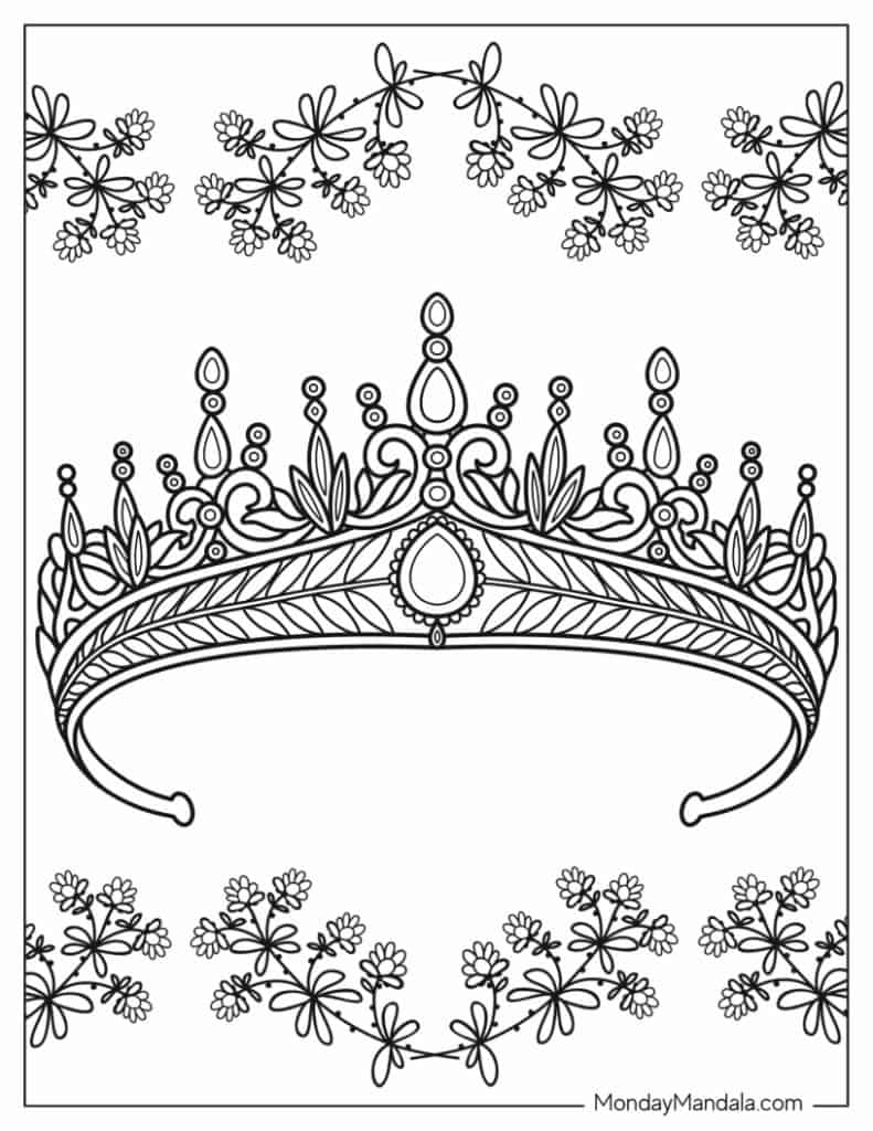 Crown coloring pages free pdf printables