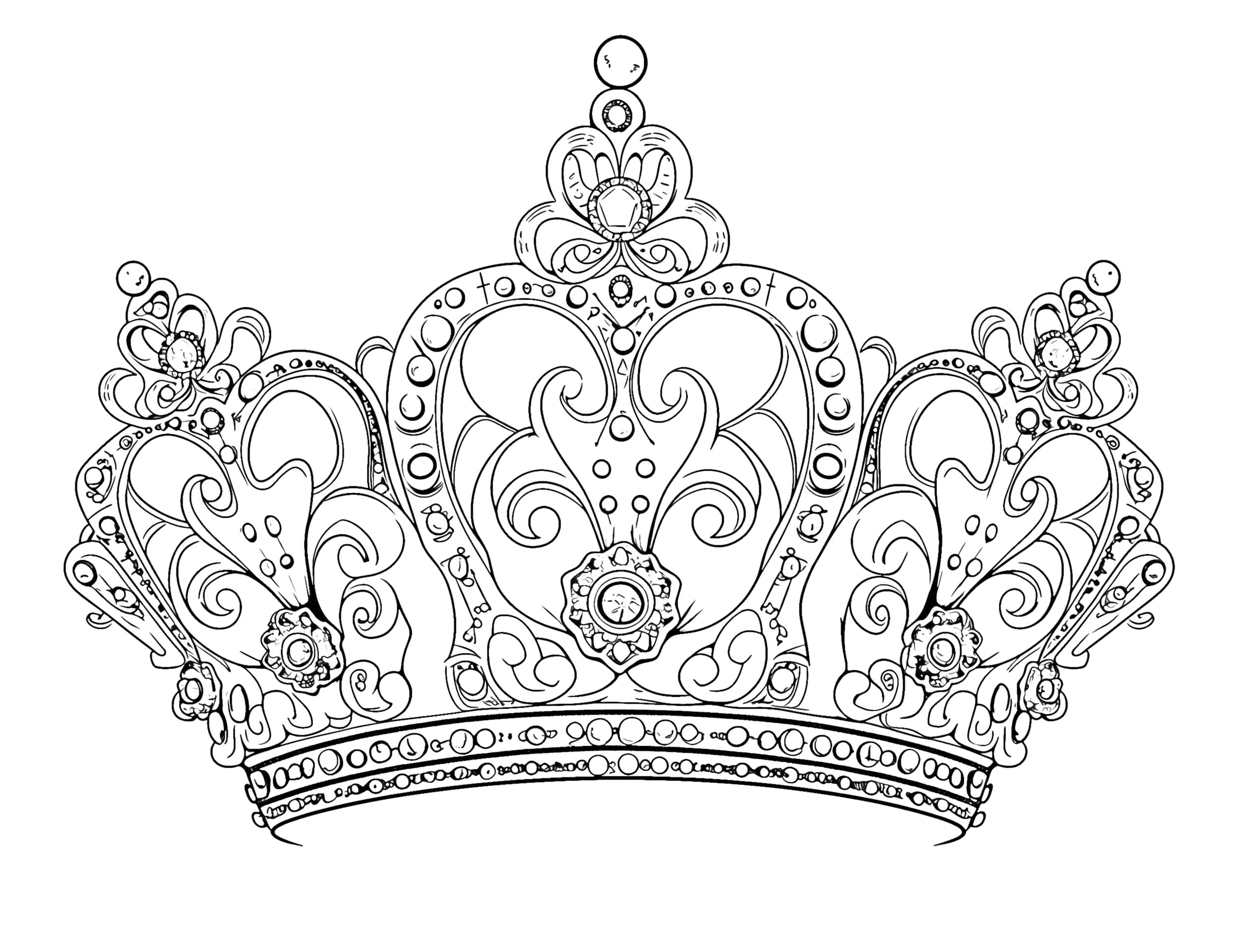 Stunning crown coloring pages for kids and adults