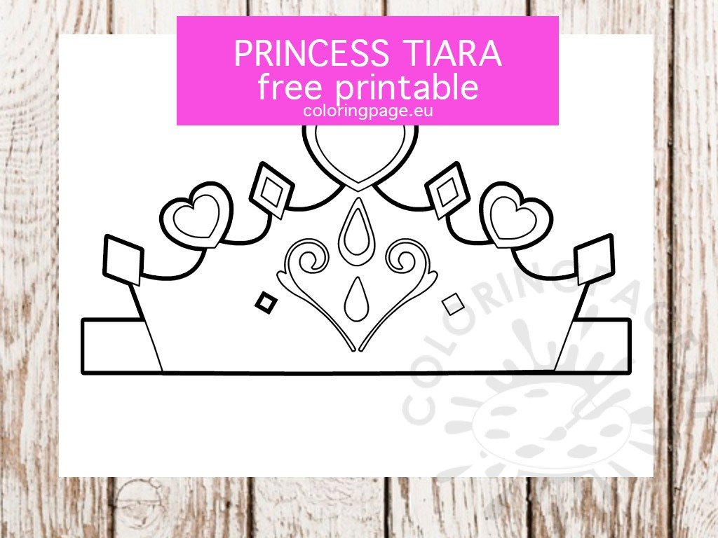 Princess tiara template coloring page